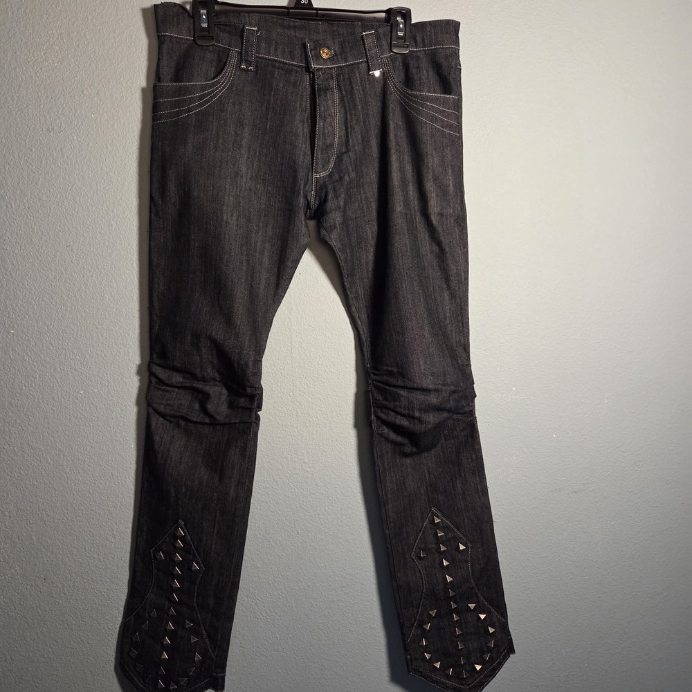 Men's Black Studded Jeans